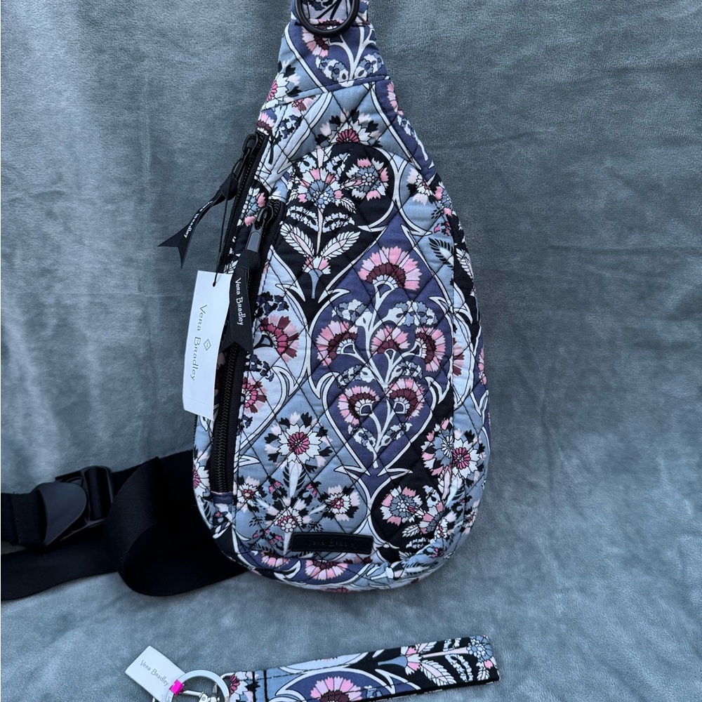 Vera Bradley Compact Sling & Wristlet Keychain Ornate Blooms NWT